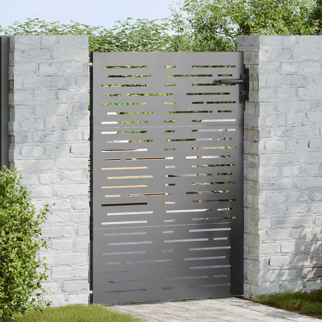 vidaXL Πύλη Κήπου Μαύρο 105 x 150 cm Ατσάλι με Επικάλυψη Πούδρας