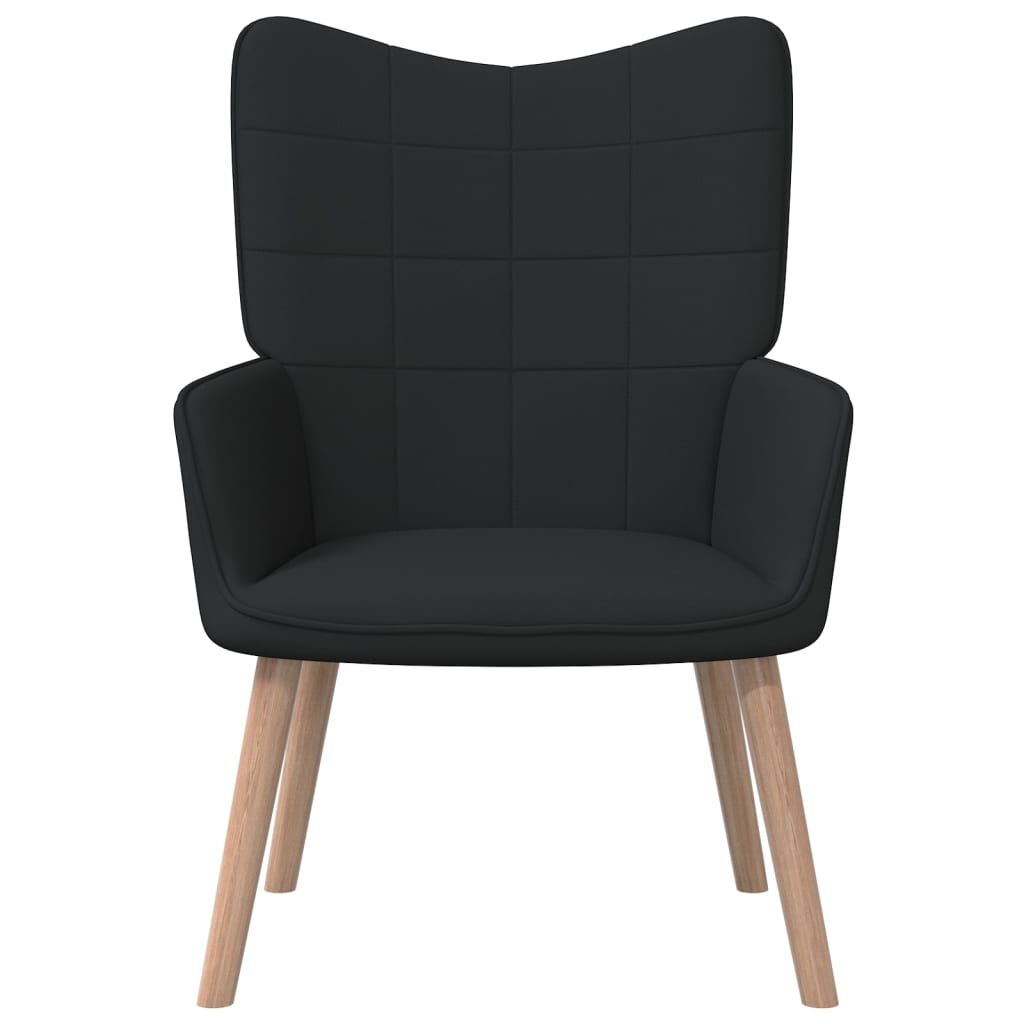 vidaXL Πολυθρόνα Relax Μαύρη Υφασμάτινη με Σκαμπό