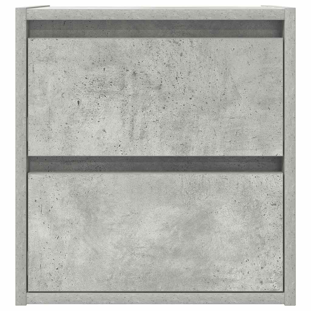 vidaXL Κομοδίνο Επιτοίχιο Γκρι Σκυροδέματος 38x34x40 εκ.