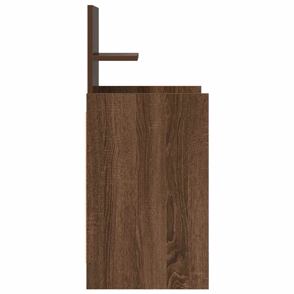 vidaXL Κομοδίνο με 2 συρτάρια Καφέ Δρυς 38x34x80 εκ.
