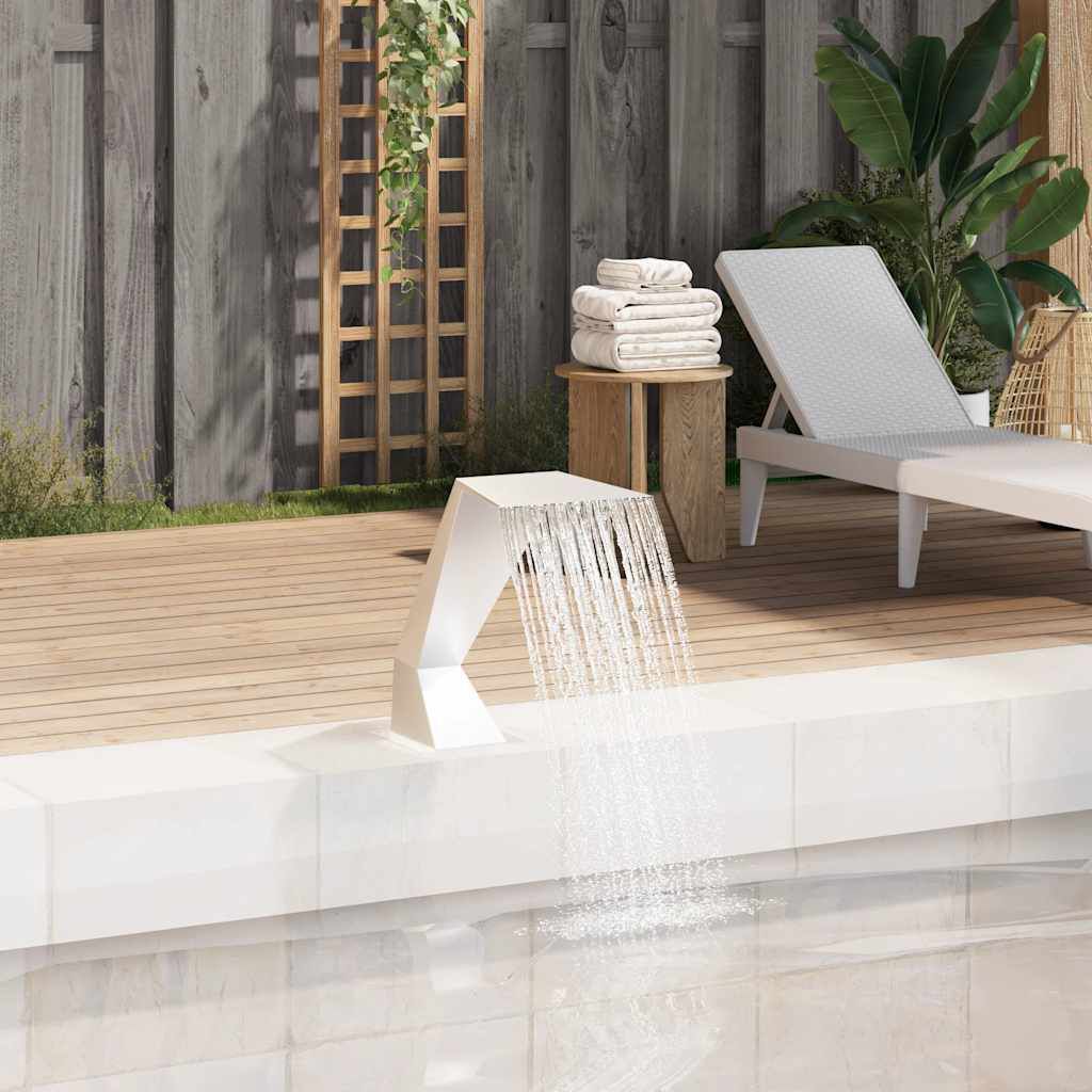 vidaXL Σιντριβάνι Πισίνας Ασημί 64 x 30 x 52 εκ. από Ανοξείδωτο Ατσάλι