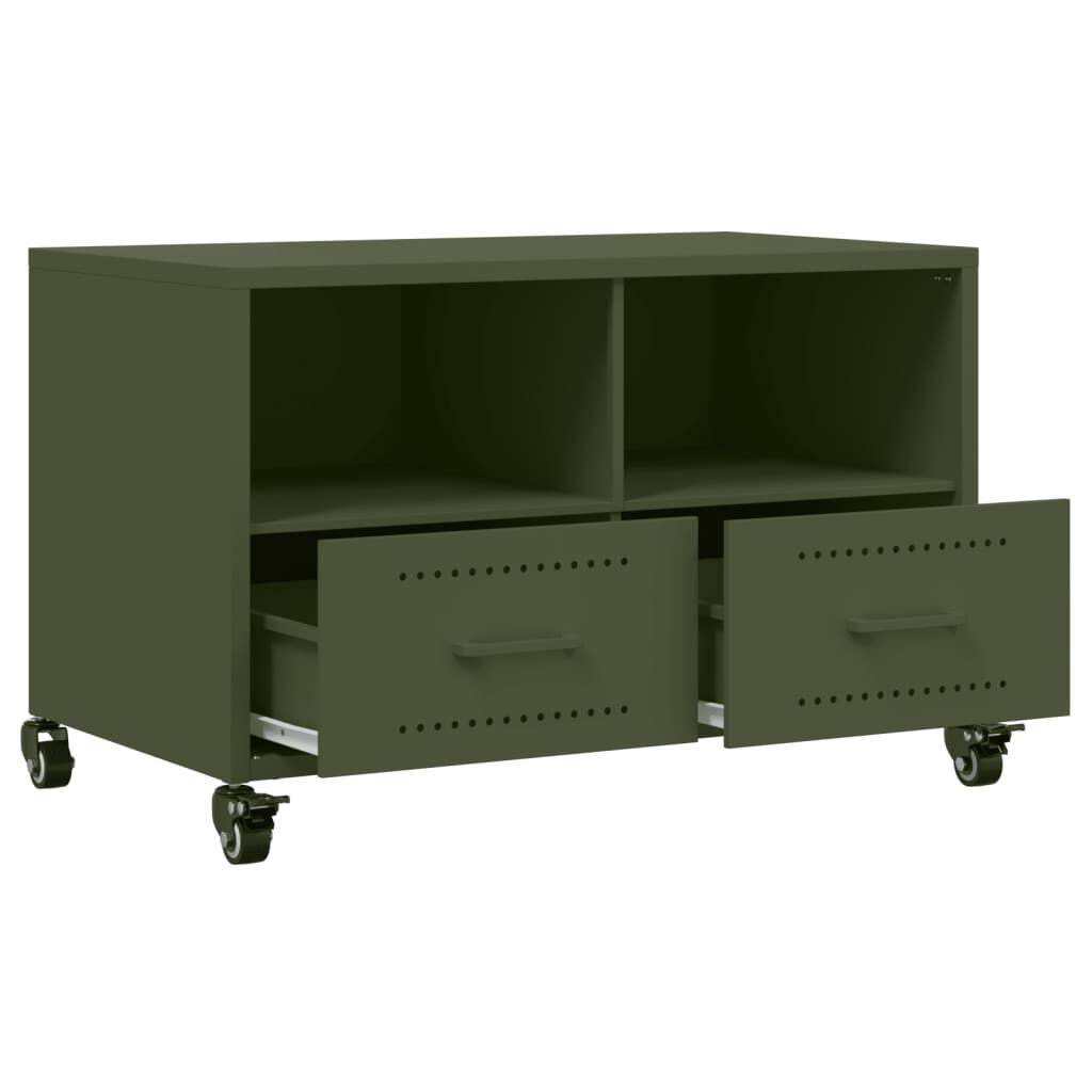 vidaXL Έπιπλο Τηλεόρασης Πράσινο Λαδί 68x39x43,5 εκ. από Ατσάλι