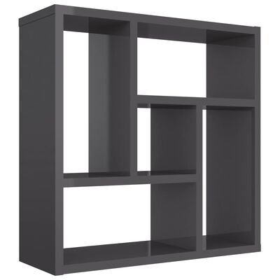 vidaXL Ραφιέρα Τοίχου Γυαλιστερό Γκρι 45,1x16x45,1 εκ. Μοριοσανίδα