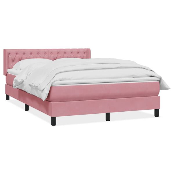 vidaXL &Kappa;&rho;&epsilon;&beta;ά&tau;&iota; Boxspring &mu;&epsilon; &Sigma;&tau;&rho;ώ&mu;&alpha; &Rho;&omicron;&zeta; 140x210 &epsilon;&kappa;. &Beta;&epsilon;&lambda;&omicron;ύ&delta;&iota;&nu;&omicron;
