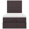 vidaXL Οθωμανικό κρεβάτι με στρώμα σκούρο καφέ 90x200cm ύφασμα