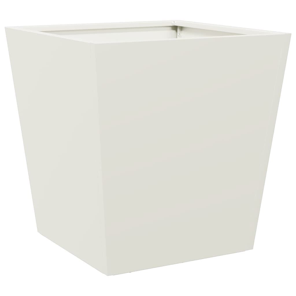 vidaXL Ζαρντινιέρες Κήπου 2 τεμ. Λευκό 40x40x40 εκ. από Ατσάλι