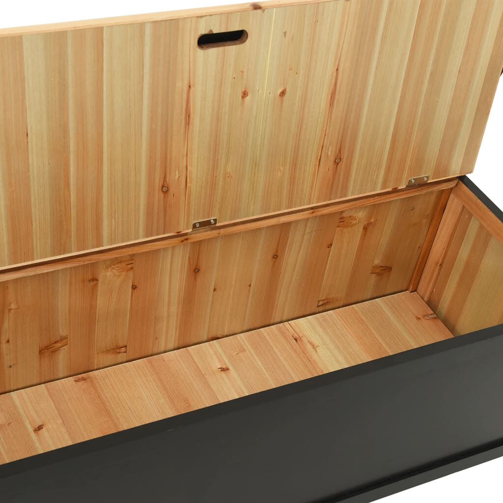 vidaXL Πάγκος Μαύρος 107 x 45 x 75,5 εκ. από Μασίφ Ξύλο Ελάτης