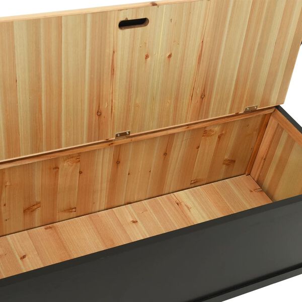 vidaXL Πάγκος Μαύρος 107 x 45 x 75,5 εκ. από Μασίφ Ξύλο Ελάτης