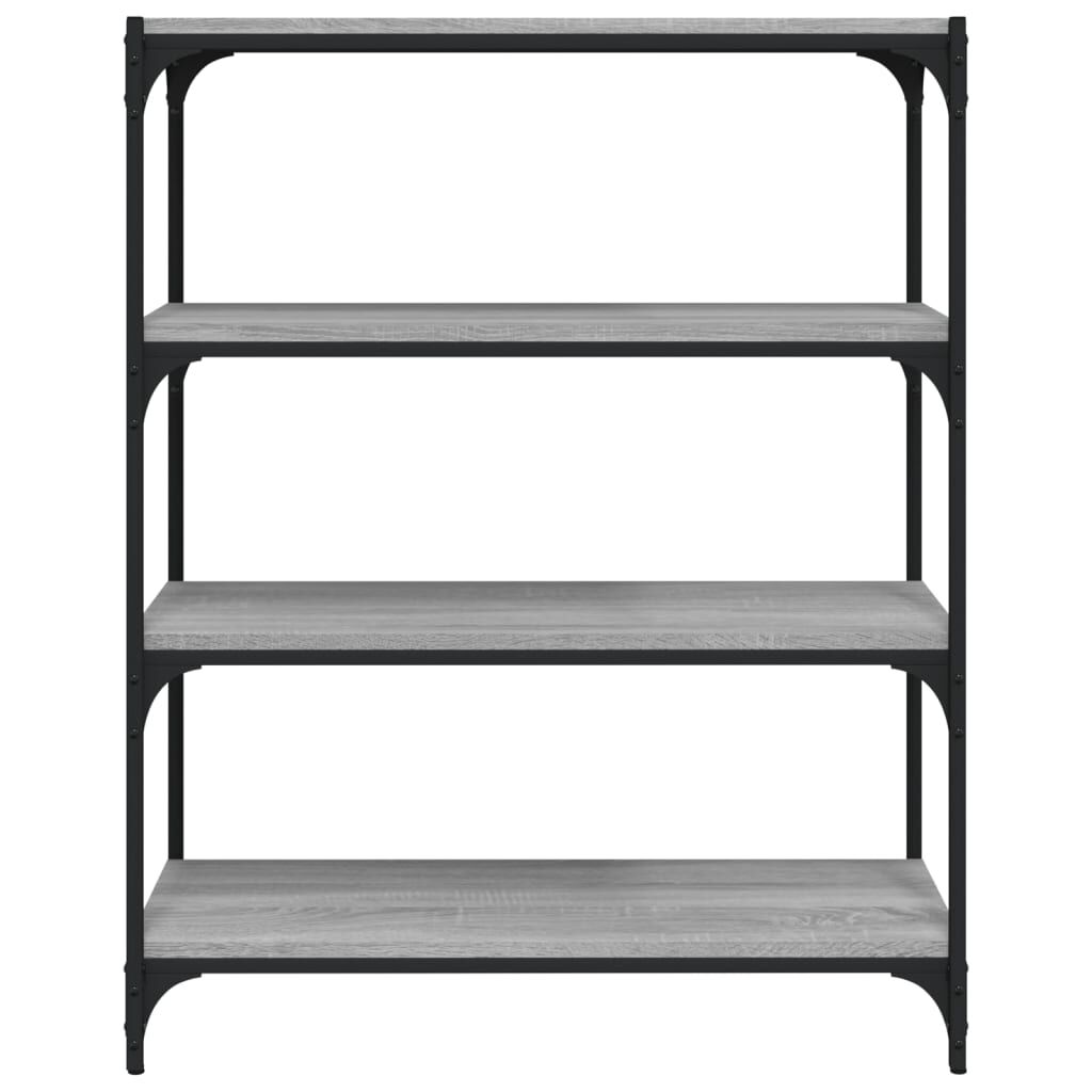 vidaXL Βιβλιοθήκη Γκρι Sonoma 80 x 33 x 100 εκ. Επεξ. Ξύλο & Ατσάλι
