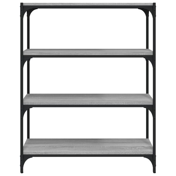 vidaXL Βιβλιοθήκη Γκρι Sonoma 80 x 33 x 100 εκ. Επεξ. Ξύλο & Ατσάλι