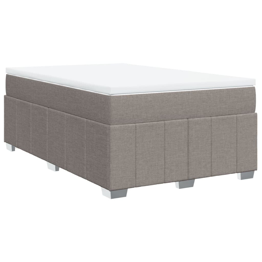 vidaXL Κρεβάτι Boxspring με Στρώμα Taupe 120x190 εκ. Υφασμάτινο