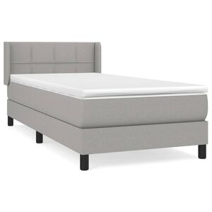 vidaXL Κρεβάτι Boxspring με Στρώμα Ανοιχτό Γκρι 80x200 εκ. Υφασμάτινο