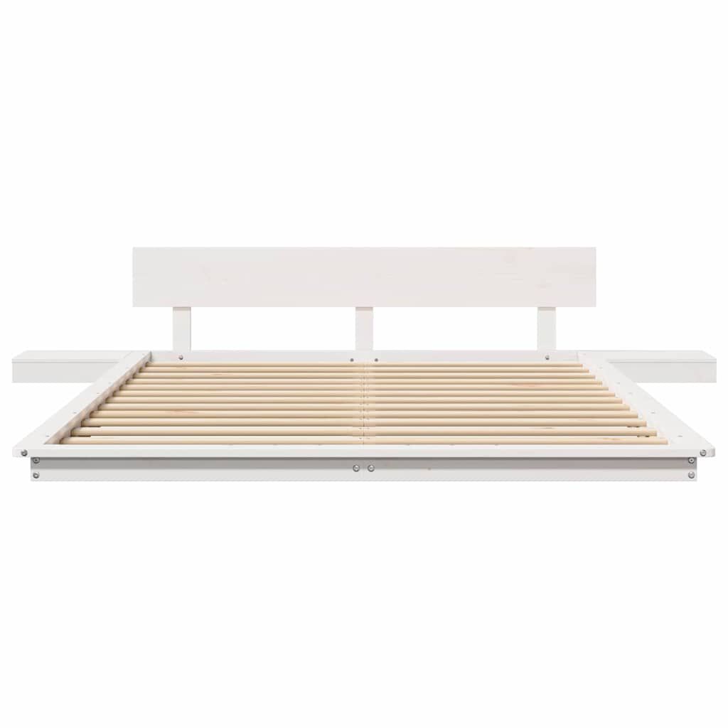 vidaXL Σκελετός Κρεβατιού Λευκό 140 x 200 cm ξύλο