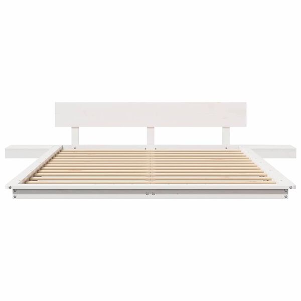 vidaXL Σκελετός Κρεβατιού Λευκό 140 x 200 cm ξύλο