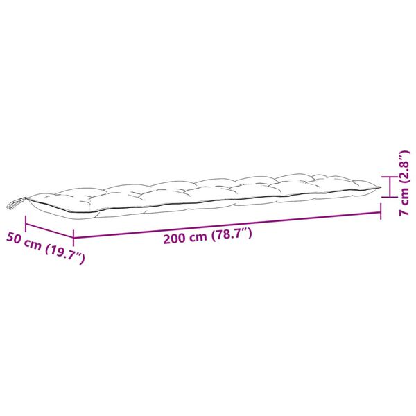 vidaXL Μαξιλάρια Πάγκου Κήπου 2 τεμ. Taupe Μελανζέ 200x50x7 εκ. Ύφ.