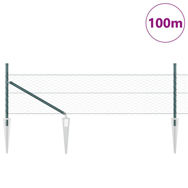 vidaXL Εξαγωνικός Φράκτης Πράσινος 0.4x100 m Χάλυβας