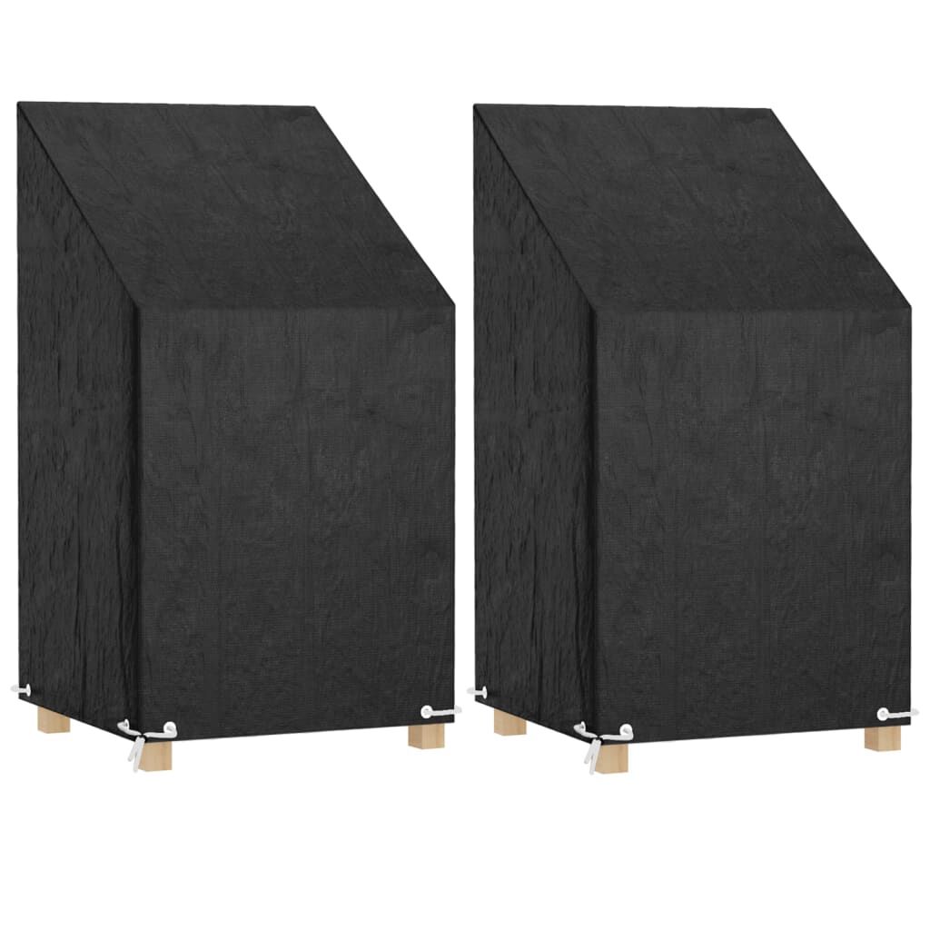 vidaXL Καλύμματα Καρέκλας με 8 Κρίκους 2 τεμ. 65x65x80/120 εκ Πολυαιθ.