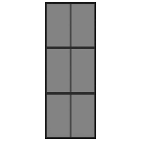 vidaXL Συρόμενη Πόρτα Μαύρη 76 x 205 εκ. από Ψημένο Γυαλί / Αλουμίνιο