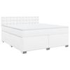 vidaXL Κρεβάτι Boxspring με Στρώμα Λευκό 180x200 εκ. Συνθετικό Δέρμα