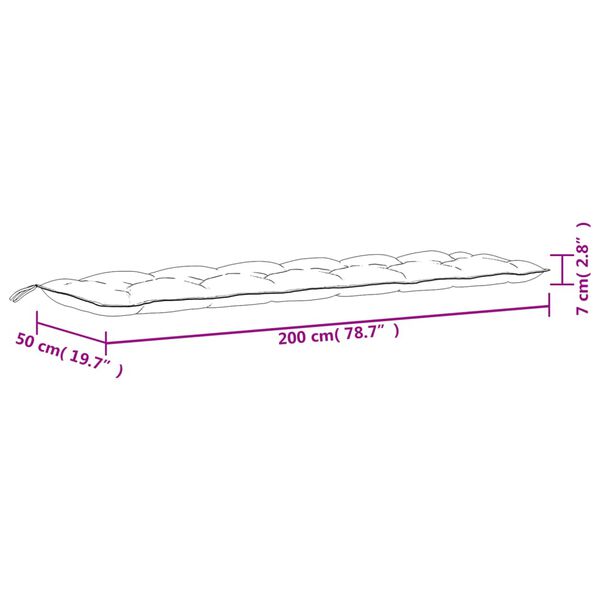 vidaXL Μαξιλάρια Πάγκου Κήπου 2 τεμ. Μπλε 200x50x7cm Ύφασμα Oxford