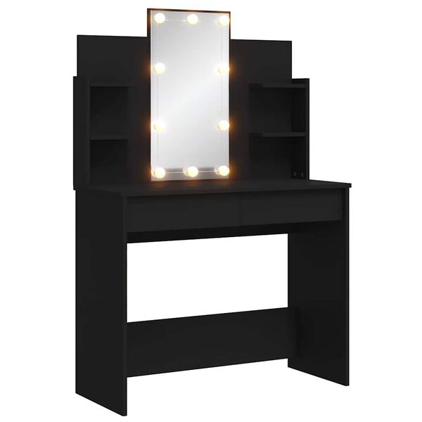 vidaXL Μπουντουάρ με LED Φώτα Μαύρο 96x40x142 εκ.