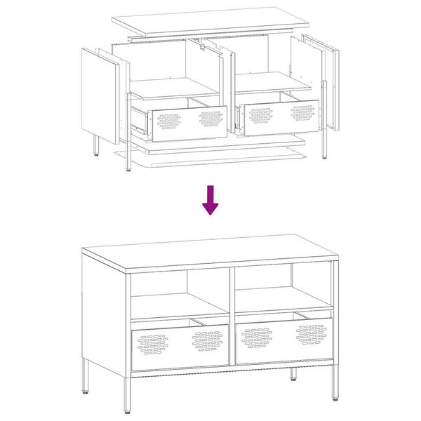 vidaXL Έπιπλο Τηλεόρασης Μουσταρδί 68x39x43,5 εκ. Ατσάλι Ψυχρής Έλασης