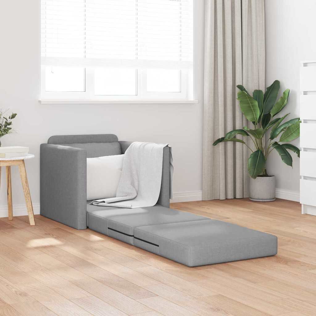 vidaXL Καναπές-Κρεβάτι Δαπέδου 2 σε 1 Αν. Γκρι 112x174x55 εκ. Ύφασμα