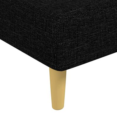vidaXL Καναπές Κρεβάτι Γωνιακός Μαύρος 279 x 140 x 70 εκ. Υφασμάτινος