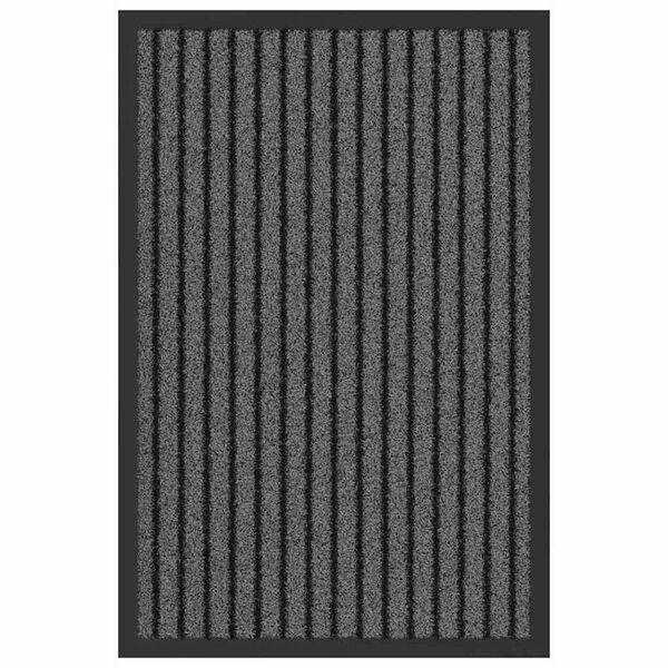 vidaXL Χαλάκι Εξώπορτας Ριγέ Μαύρο και Γκρι 40 x 60 cm