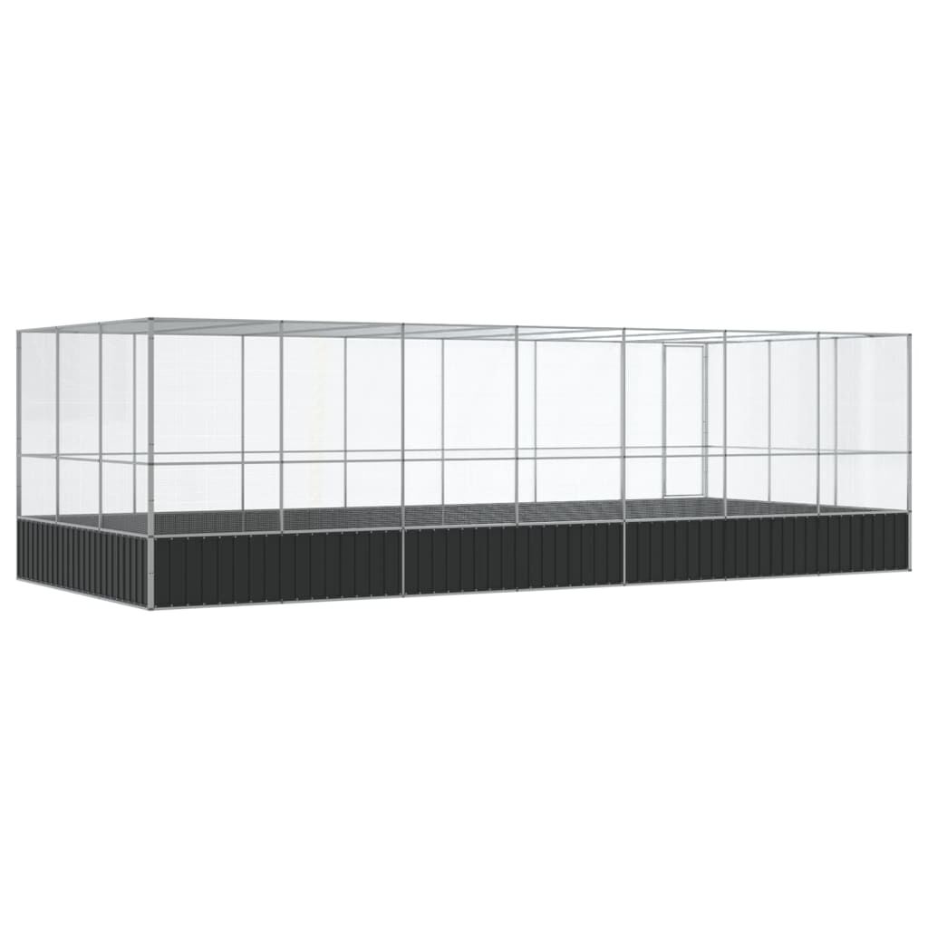 vidaXL Κλουβί με Επέκταση Ασημένιο 725x307x212 εκ. Ατσάλινο