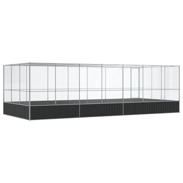 vidaXL Κλουβί με Επέκταση Ασημένιο 725x307x212 εκ. Ατσάλινο