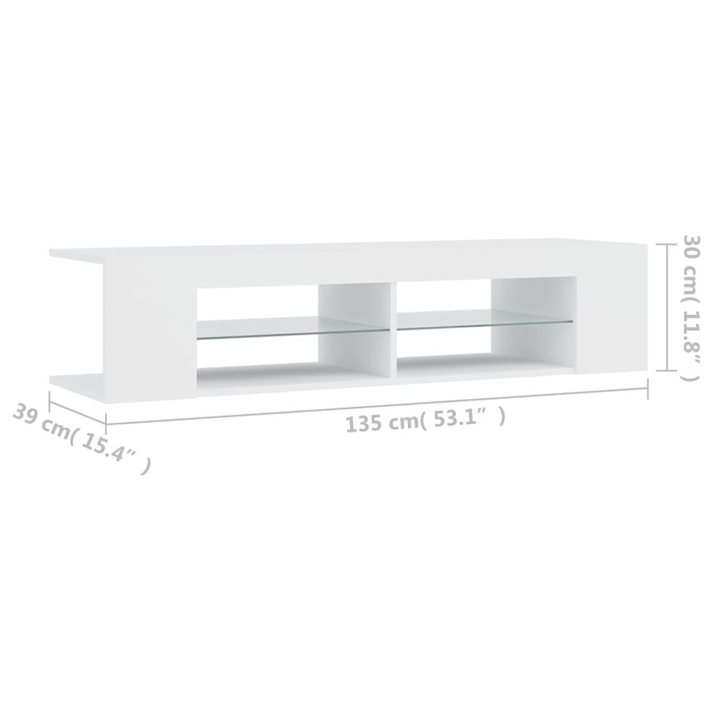 vidaXL Έπιπλο Τηλεόρασης με LED Λευκό 135x39x30 εκ.