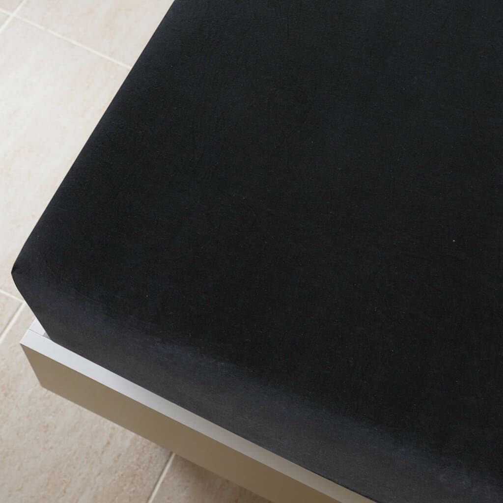 vidaXL Σεντόνι με Λάστιχο Μαύρο 140x200 εκ. Βαμβακερό Ζέρσεϊ