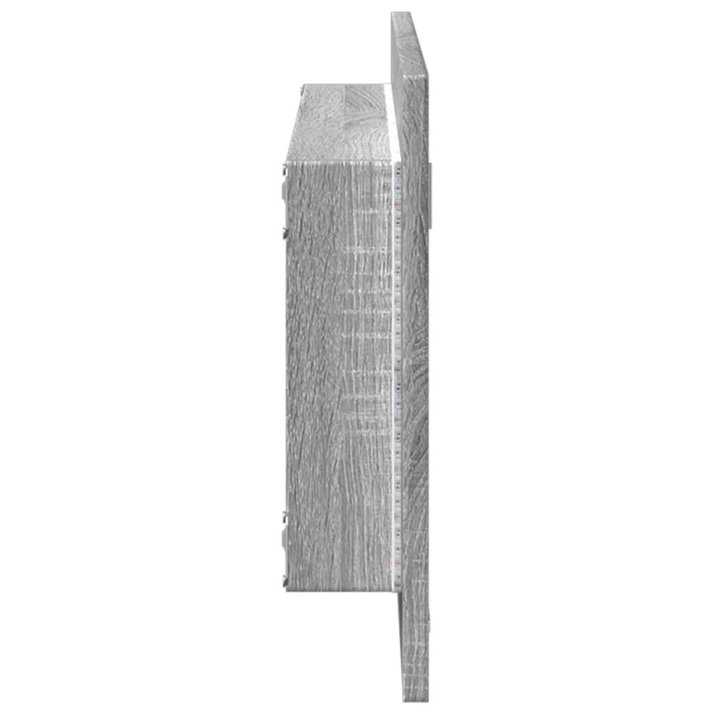 vidaXL Καθρέφτης Μπάνιου Γκρι Sonoma 100x8,5x37 εκ. Επεξεργασμένο Ξύλο