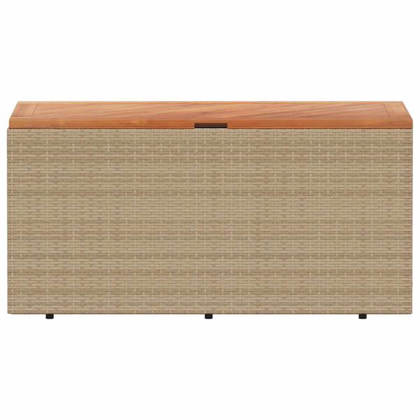 vidaXL Κουτί Αποθ. Κήπου Μπεζ 110x50x54 εκ. Συνθ. Ρατάν/Μασίφ Ακακία