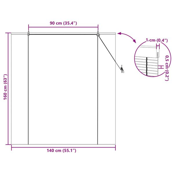 vidaXL Ρολά και Σκίες Παραθύρων Κίτρινο 140 x 160 cm Μπαμπού