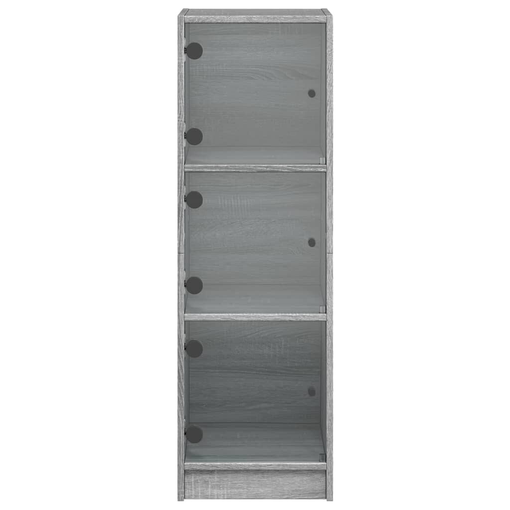 vidaXL Ντουλάπι Γκρι Sonoma 35 x 37 x 109 εκ. με Γυάλινες Πόρτες