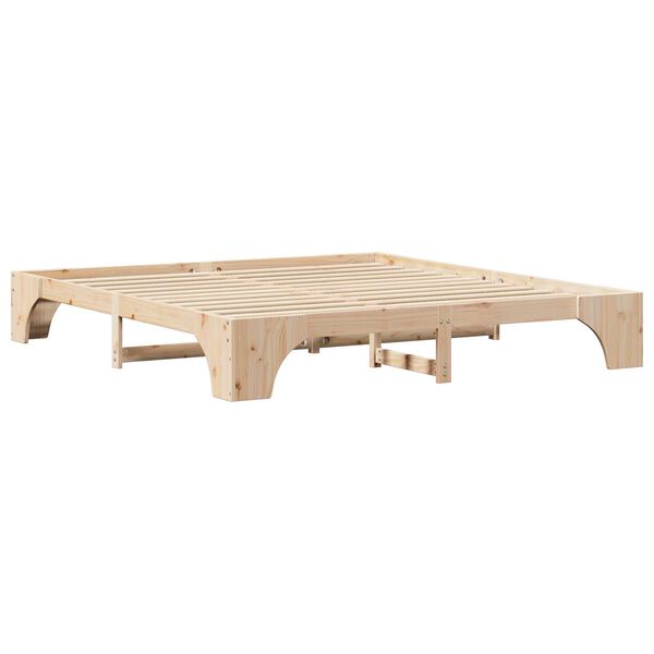vidaXL Κρεβάτι Φυσικό Μασίφ Ξύλο Πεύκο 180 x 200 cm Απλό