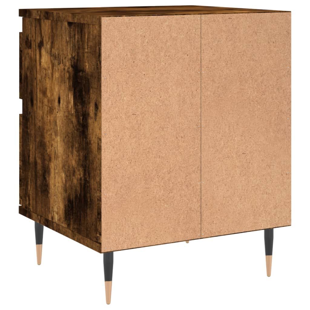 vidaXL Κομοδίνα 2 τεμ. Καπνιστή Δρυς 40 x 35 x 50 εκ. Επεξεργ. Ξύλο