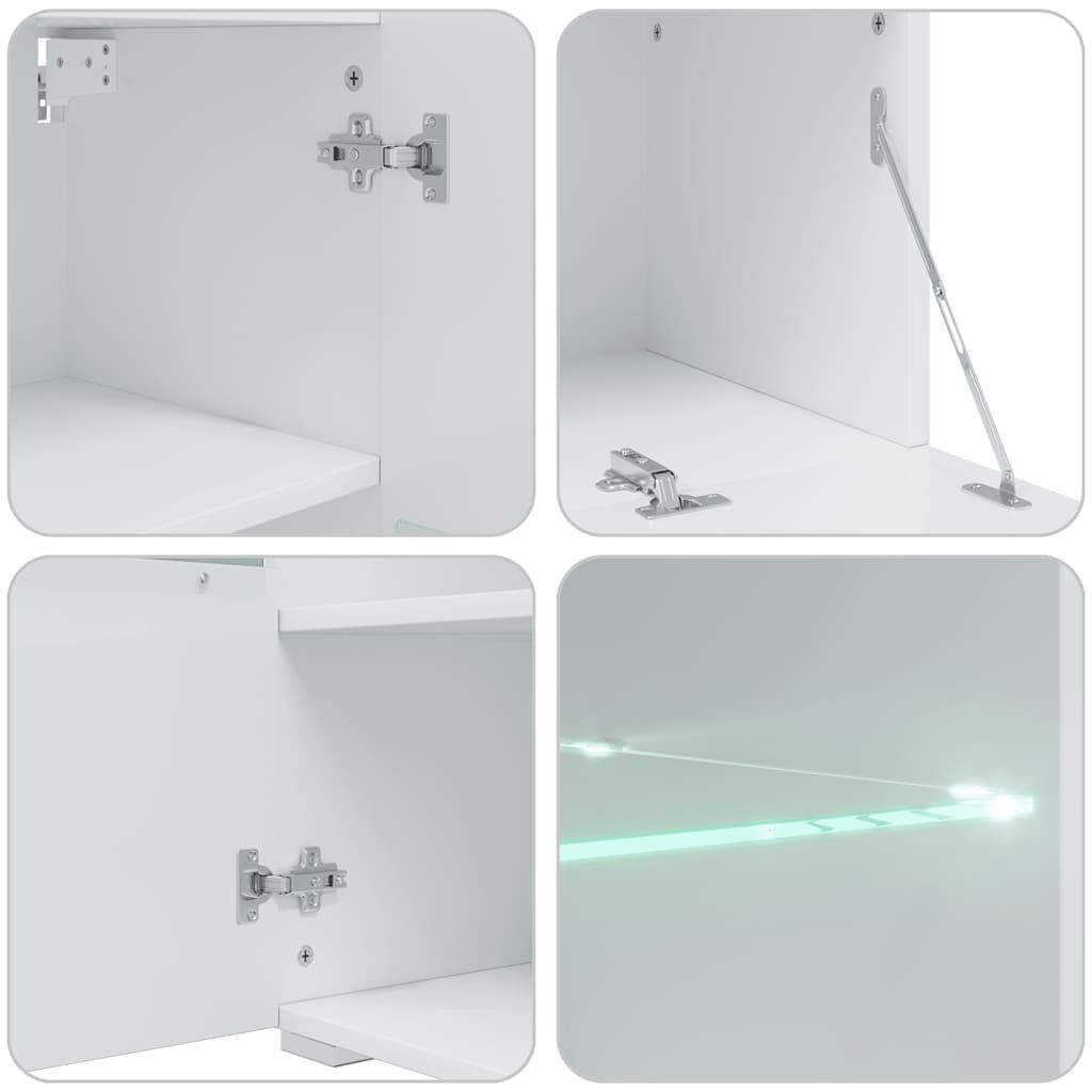 vidaXL Σύνθετο Τηλεόρασης με Φωτισμό LED 5 τεμ. Λευκό