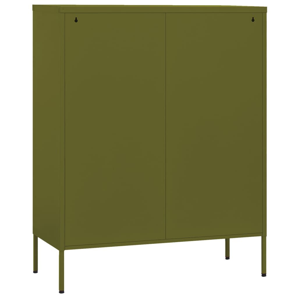 vidaXL Ντουλάπι Αποθήκευσης Πράσινο Λαδί 80x35x101,5 εκ. από Ατσάλι