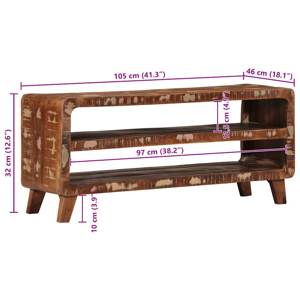 vidaXL Έπιπλο Τηλεόρασης 105x46x32 εκ. από Μασίφ Ανακυκλωμένο Ξύλο