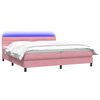 vidaXL &Kappa;&rho;&epsilon;&beta;ά&tau;&iota; Boxspring &mu;&epsilon; &Sigma;&tau;&rho;ώ&mu;&alpha; & LED &rho;&omicron;&zeta; 180x220 cm &Beta;&epsilon;&lambda;&omicron;ύ&delta;&iota;&nu;&omicron;