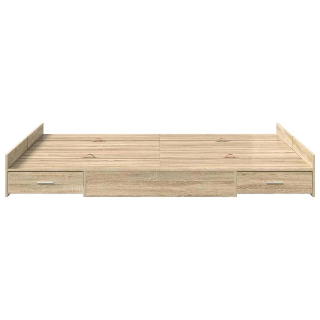 vidaXL Κρεβάτι με αποθηκευτικό χώρο Sonoma Δρυς 140 x 190 cm