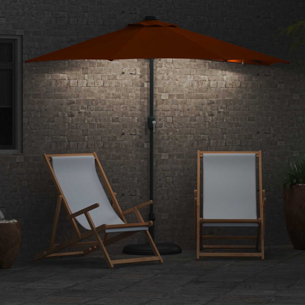 vidaXL Ομπρέλα Κήπου Τερακότα 294 x 150 x 223 εκ ύφασμα