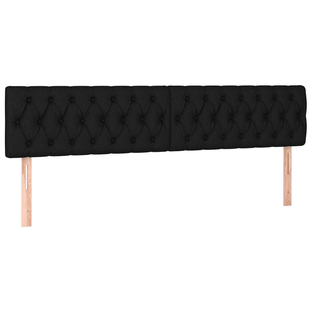 vidaXL Κρεβάτι Boxspring με Στρώμα Μαύρο 200x200 εκ. Υφασμάτινο