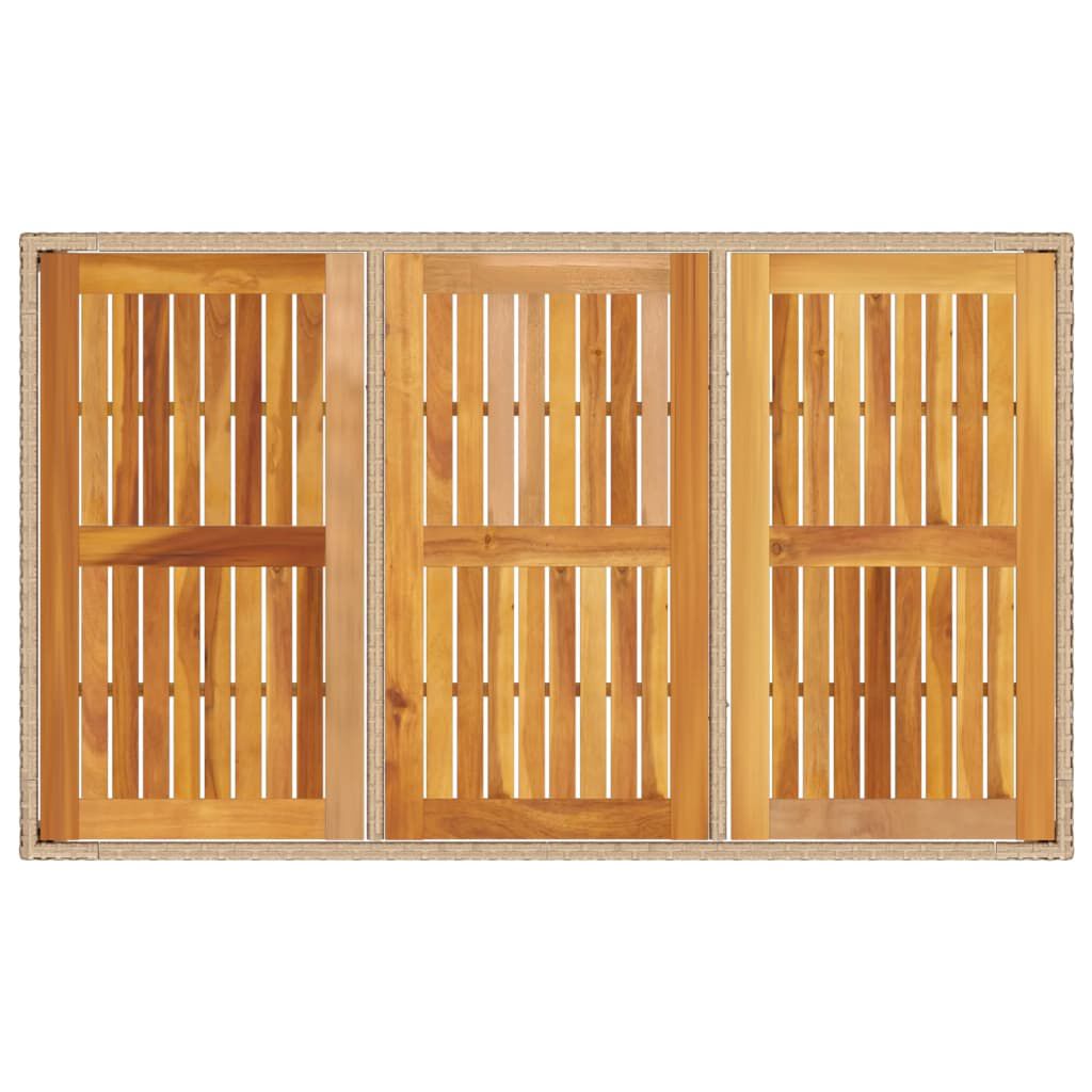 vidaXL Τραπέζι Κήπου Μπεζ 150x90x75 εκ. Συνθετικό Ρατάν / Ξύλο Ακακίας