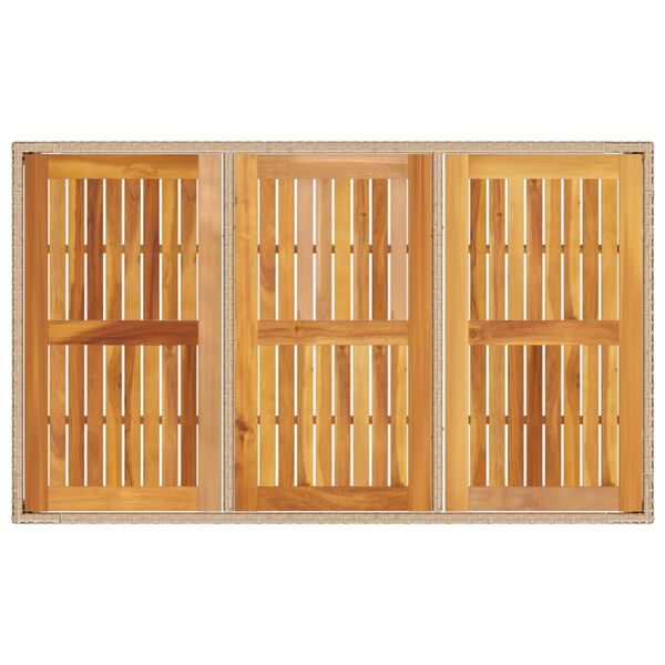 vidaXL Τραπέζι Κήπου Μπεζ 150x90x75 εκ. Συνθετικό Ρατάν / Ξύλο Ακακίας