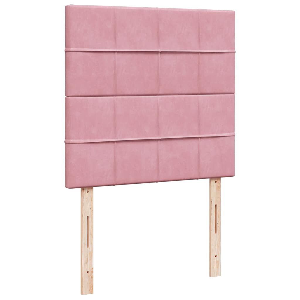 vidaXL Κρεβάτι Boxspring με Στρώμα Ροζ 100x200 εκ. Βελούδινο