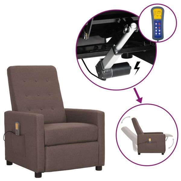 vidaXL &Pi;&omicron;&lambda;&upsilon;&theta;&rho;ό&nu;&alpha; &Mu;&alpha;&sigma;ά&zeta; &mu;&epsilon; &Alpha;&nu;ύ&psi;&omega;&sigma;&eta; Taupe &Upsilon;&phi;&alpha;&sigma;&mu;ά&tau;&iota;&nu;&eta;